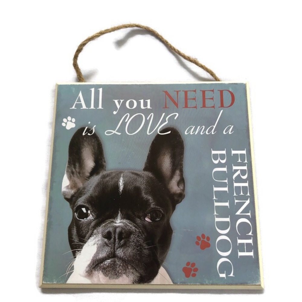 French Bulldog love hang sign wall art dog lovers